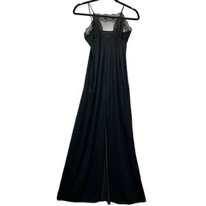 Vintage Queens Way Black Slip Dress Women’s Size Small Midi Lace Made in the USA